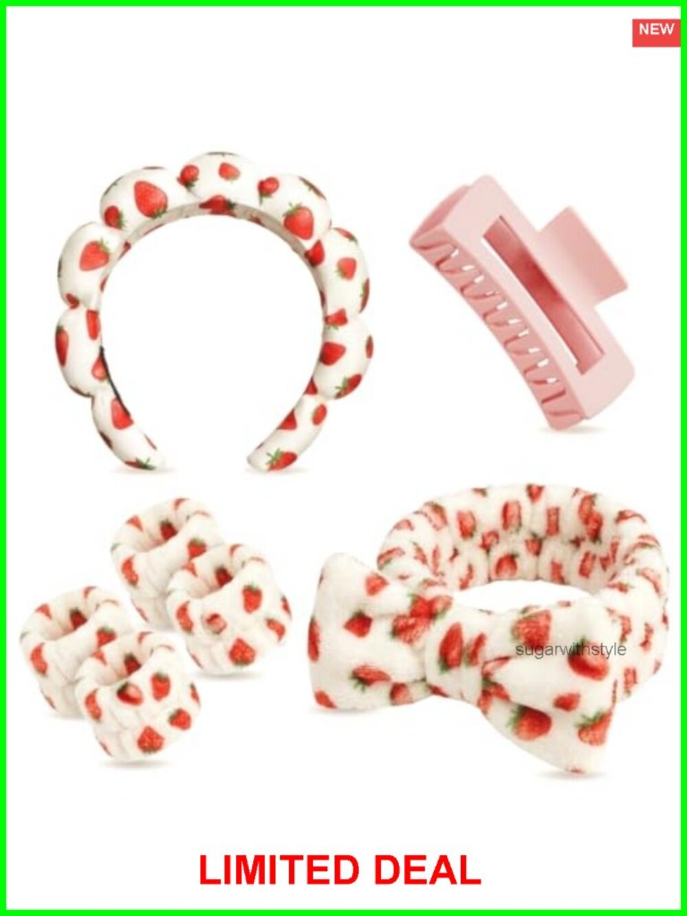 7 Pc Spa Set Facial Headband Wristband Skincare Hair Accessories Gift